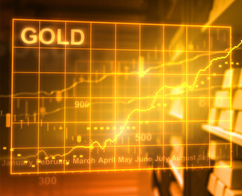 Gold bars and stock market