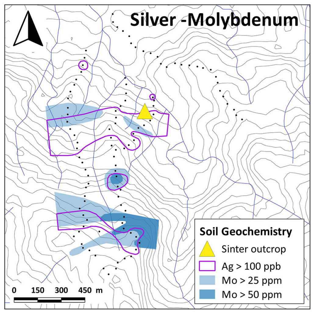 Aurania Resources Yawi Soil Anomaly Ag vs Mo