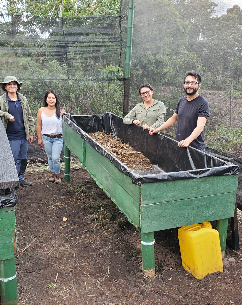 Figure 3. Auranias environment team at one of the vermiculture bins