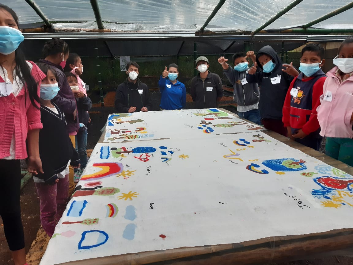 Figure 4.1. Children from local communities help in the nursery and have classes about environmental matters and leave their footprint in art